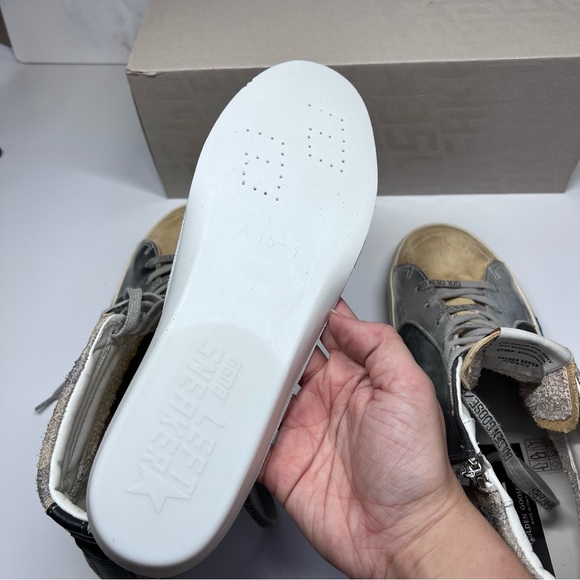 Golden Goose Slide Double Quarter Suede Toe Camo Print Leather Star High Sneaker - Picture 11 of 16